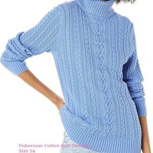 Heavy Weight Cotton Fisherman's Sweater Size 5x PLUS